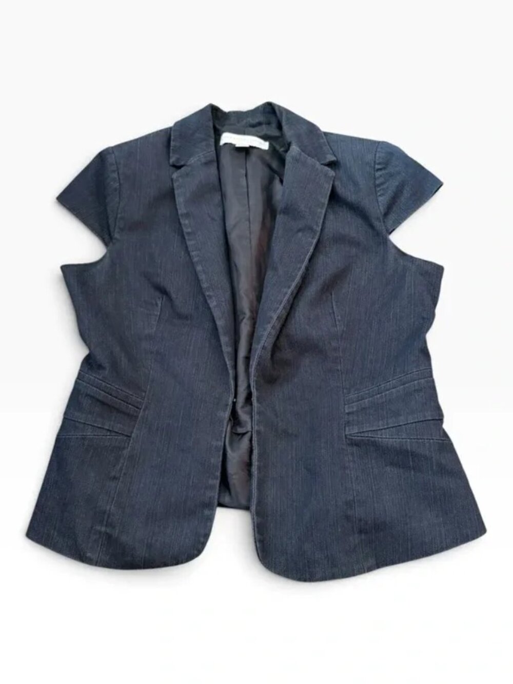 New York & Company short sleeve blazer navy size 6